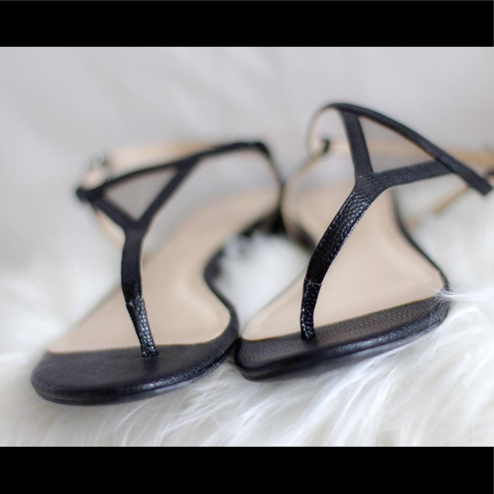 Nine West black leather sandals